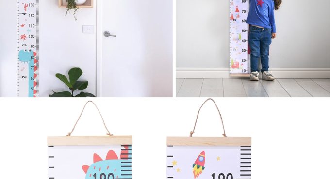 Baby Cartoon Height Measure Ruler with Wide Scope of Application Simplicity Kids Wall Hanging Growth Chart Decor Sticker