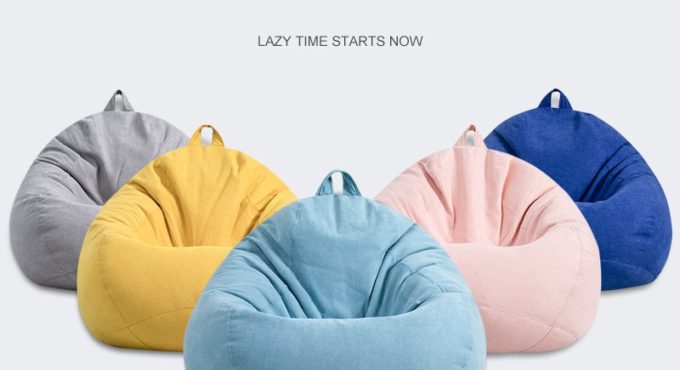 Waterproof Lazy BeanBag Sofas Cover Inner Lining Suitable for Bean Bag Solid Color Oxford Stuffed Animal Chair Cover Beanbag