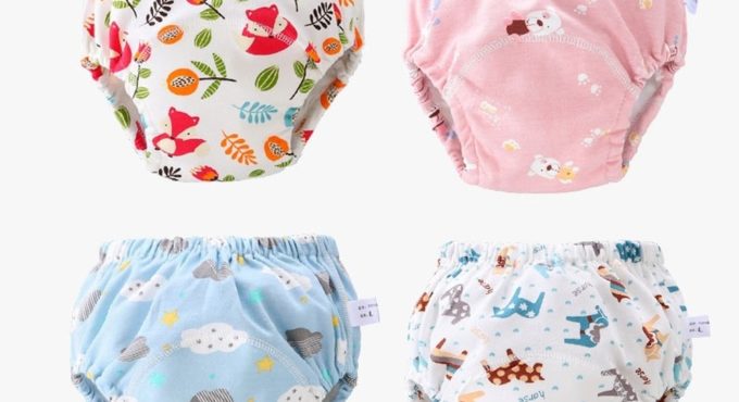 Baby Infant Toddler Waterproof Training Pants Cotton Changing Nappy Cloth Diaper Panties Reusable Washable 6 Layers Crotch