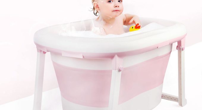 Easy Folding Baby Bath Tub Foldable Baby Shower Tubs With Non-slip Cushion Eco-friendly Newborn Bathtub Adjustable Kids Bathtub