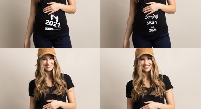 Mom EST. 2021 Pregnancy Announcement Shirt Baby Coming 2021 Announcement Materinity T-Shirts Summer Short Sleeve Tops Tee