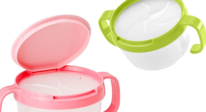 Baby Feeding Bowls Baby Snacks Bowl Children Kids Food Storage Dishes Anti Spill 360 Rotate Baby Feeding Plate Tableware 9*8*6CM