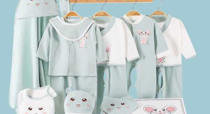 23pcs/set Infant Clothing Outfits Cotton Newborn Boys Clothes Kids Underwear Suits for Girls Cartoon Smile 0-3 Months