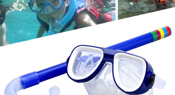 Children Snorkeling Swimming Goggles High-end PVC Lens Masks (UV Protection Swimming Glasses For Kids ) +Breathing Tube