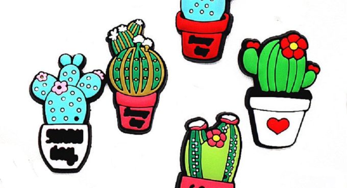 5pcs/set lovely Cactus PVC Shoe Charms Vegetation Shoes accessories Shoe Decoration Buckles Fit Bands Bracelets Kids Gift