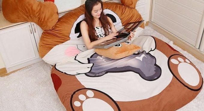 Cute Big Dog Mascot Sofa Bean Tatami Mattress Sleeping Bag Cartoon Bed Decor Baby Mattress Crib Mattress Baby