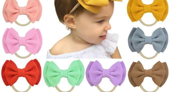 Infant Headband Toddler Big Knot Cute Solid Stretch Turban Big Bow Hairband Newborn Head Wear Baby Girl Boho