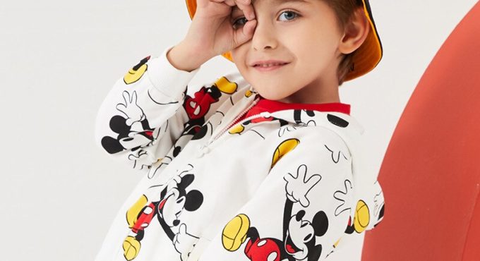 Original Disney Autumn 2020 Boys' Coat Autumn Children Cartoon Long Sleeve Mickey All Over Print Casual Top DB031AF06