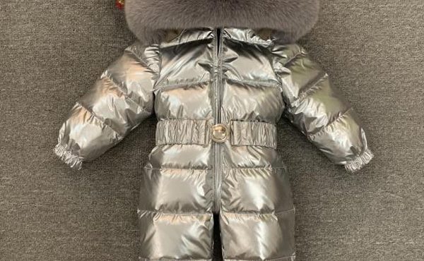 Russian Winter Boys Girls 1-5Y Winter Overalls Baby Rompers Duck Down Jumpsuit Real Fur Collar Children Outerwear Kids Snowsuit