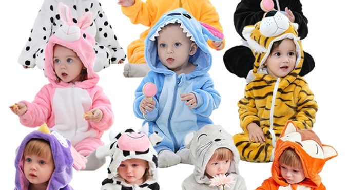 Cute Cartoon Flannel Baby Rompers Fox Rabbit Panda Pajamas Cotton Baby Boy Girls Animal Costume Baby Jumpsuit Kigurumi Outfit