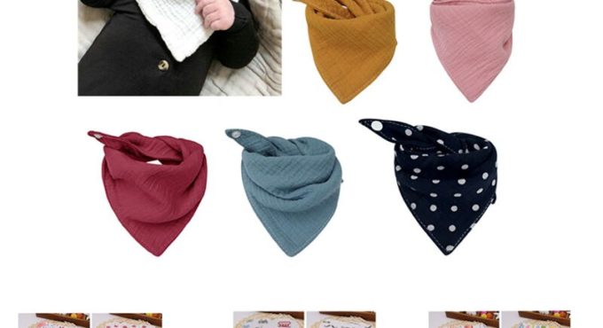 2020 Brand New 1pcs Cotton Soft Infant Kids Baby Feeding Bib Saliva Triangle Towel Burp Cloth Baby Bib