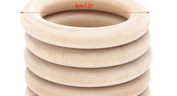 2020 New 5Pcs Natural Wood Circle Ring Pendant Connectors Beads DIY Jewelry Findings 40mm