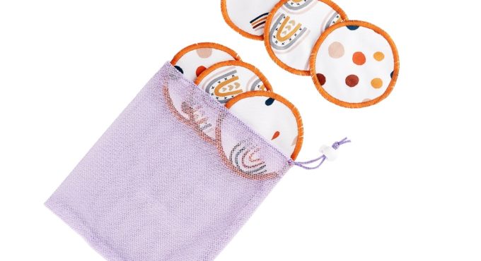 Elinfant Waterproof 10cm Bamboo Breastfeeding Pad Reusable Nursing Pads 6pcs set with Laundry Bag