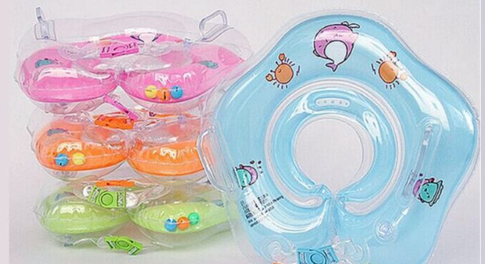 Swimming Baby Accessories Neck Ring Tube Safety Infant Float Circle for Bathing Inflatable Flamingo Inflatable Water