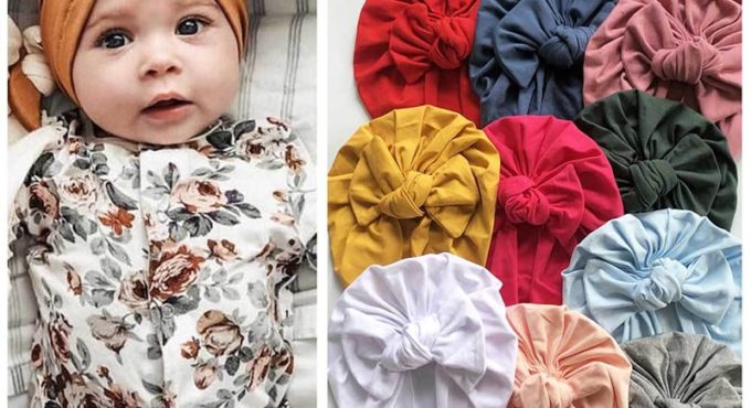 New Bow Baby Girl Hat Elastic Baby Beanie for Girls Infant Turban Hat Cotton Soft Toddler Baby Hat Kids Cap 1-3 Years