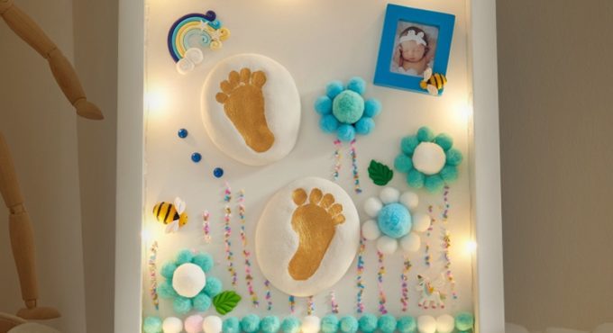 Baby Hand And Foot Print Mud Lanugo Souvenir DIY Newborn Baby Hand Print And Footprint Collection Full Moon Souvenir