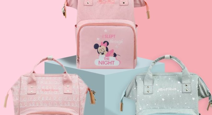 Disney Minnie Mickey USB Mommy Diaper Bag Maternity Baby Bag Baby Stroller Large Capacity Mommy Diaper Bag Travel Mommy Bag