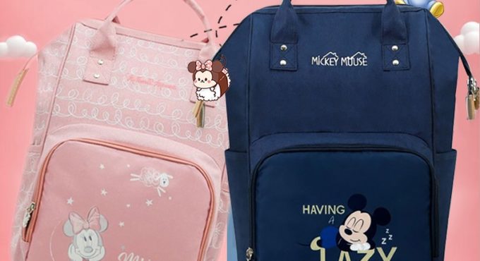 Disney Minnie Mickey USB Mummy Diaper Bags Maternity Baby Bag Multifunction Large Capacity Mummy Diaper Bags Travel Mother Bag