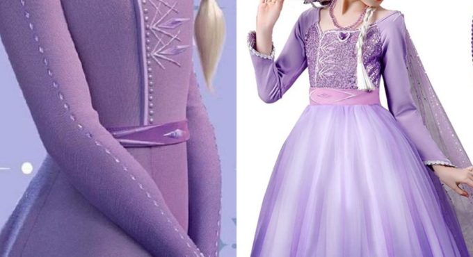 Girls Elsa Anna Long Hair Tangled Princess Dress Sequins Fancy Cosplay Costume Purple Ball Gown Christmas Birthday Party kids