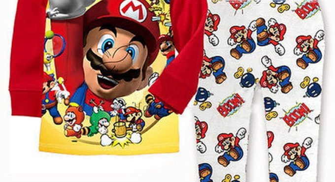 Cartoon Kids Toddler Boys Super Mario Sleepwear Nightwear Pajamas Sets Baby Clothing 1-7Y