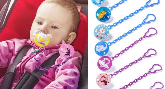 Baby pacifier chain clip teether chain Baby pacifier anti-lost chain buckle anti-drop chain pacifier clip