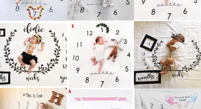 NEW Baby Monthly Growth Milestone Blanket photography props Newborn Background Cloth Commemorate Rug Girls Blanket Kids Shooting