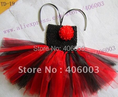 Crochet Baby Girl Dresses Toddler Red and Black Tutus 6*6inch Newborn Tutu Dress